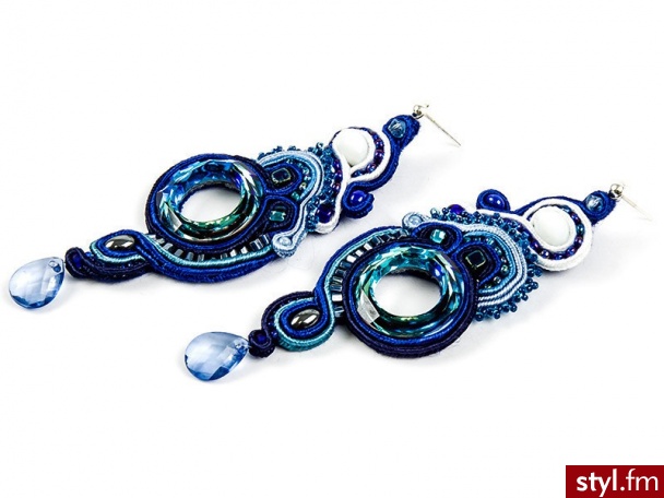 KOLCZYKI SUTASZ SWAROVSKI BLUE - Kolczyki Biżuteria Moda