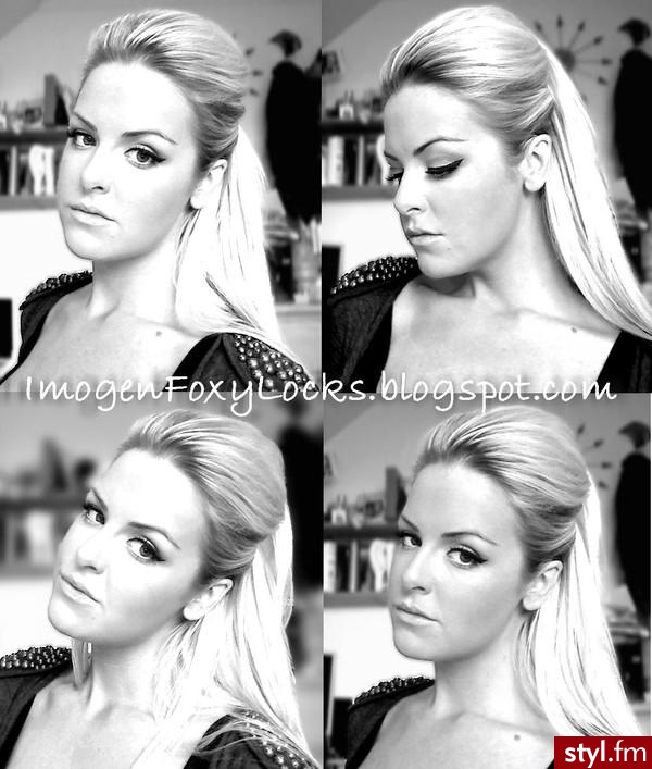 Kim Kardashian inspired hair style. - Blond Upięcie Proste Na co dzień Długie Fryzury