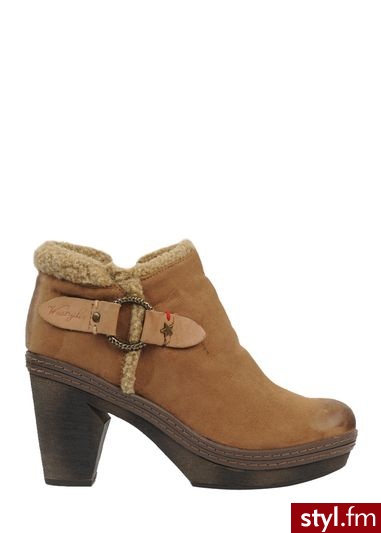 Botki BROOKE LOW brązowy - Botki Buty Moda
