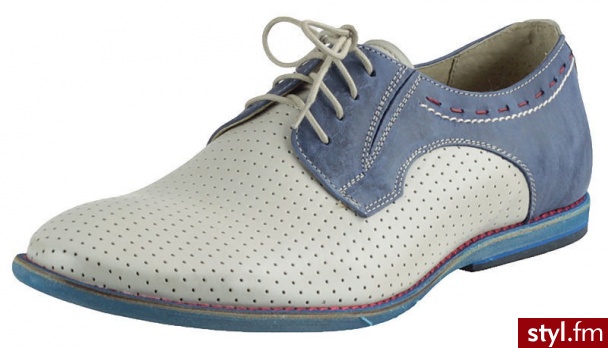 DUO PÓŁBUTY 051/D BEŻOWO-E (Niebieski) - Półbuty Buty Moda