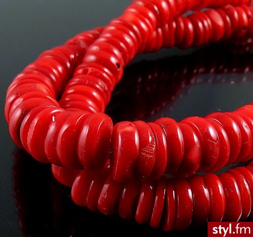 Koral Malinowy Oponki 3/12mm - Korale Biżuteria Moda