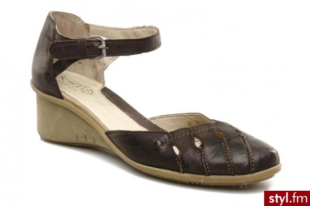 Khrio KOTURNY MESIA BY KHRIO (Brązowy) - Koturny Buty Moda