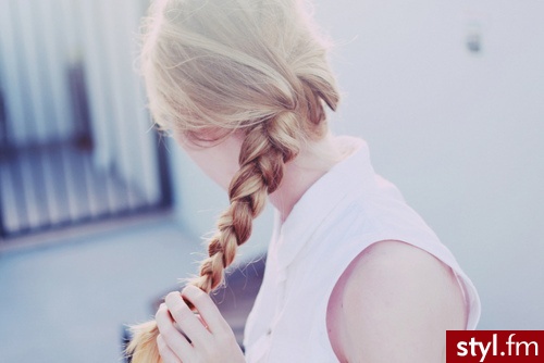 Blond Warkocze Proste Na co dzień Długie Fryzury