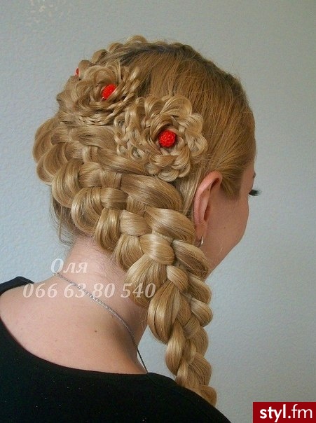 Blond Warkocze Proste Na co dzień Długie Fryzury