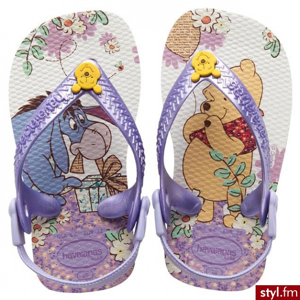 Havaianas SANDAŁKI JAPONKI BABY POOH - Klapki Buty Moda