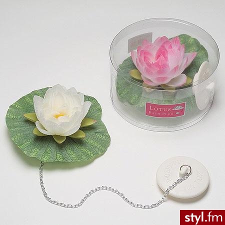 Korek do wanny z zaczepionym na łańcuszku typowym kwiatem wodnym - Lilią - 12.95$ - Gadżety Inne Moda