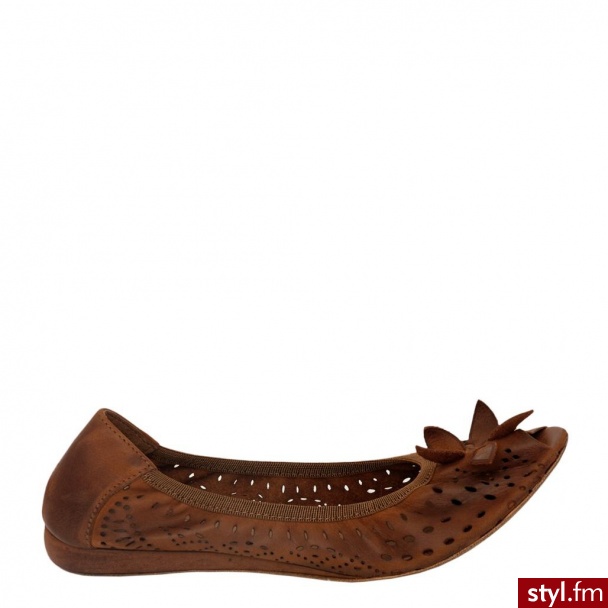 Venezia BALERINY AŻUROWE 1030 NAB CUOI - Balerinki Buty Moda