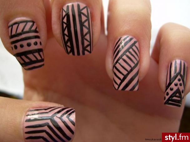 tribal nails - Naturalne Paznokcie