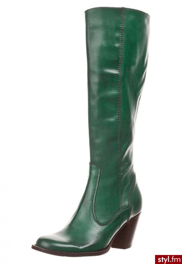 Lazamani Kozaki zielony - Kozaki Buty Moda
