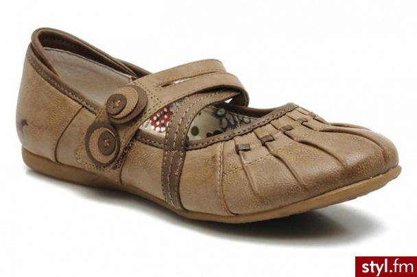 Mustang shoes Balerinki Poppy by (Brązowy) - Balerinki Buty Moda