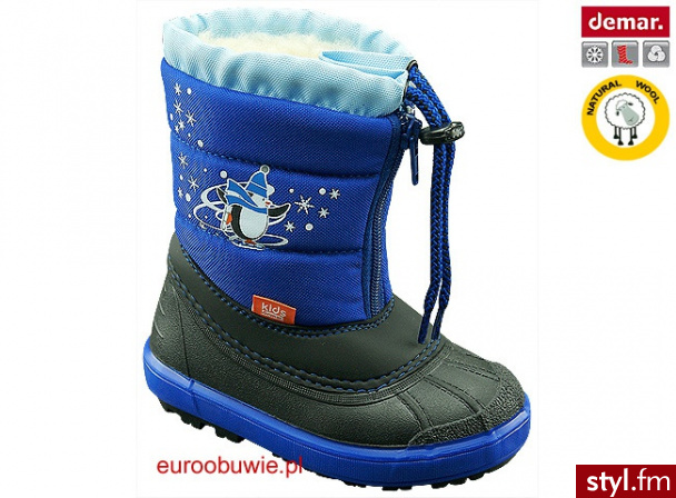 Demar Obuwie Dziecięce Śniegowce Dm-1502-A - Granatowe - Pozostałe Buty Moda