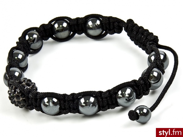 BRANSOLETKA SHAMBALLA SWAROVSKI HEMATYT BLACK - Bransoletki Biżuteria Moda