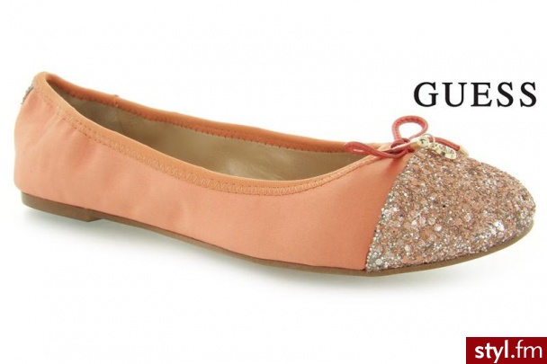 Guess FAROLD BALLERINA SATIN SALMO - Balerinki Buty Moda