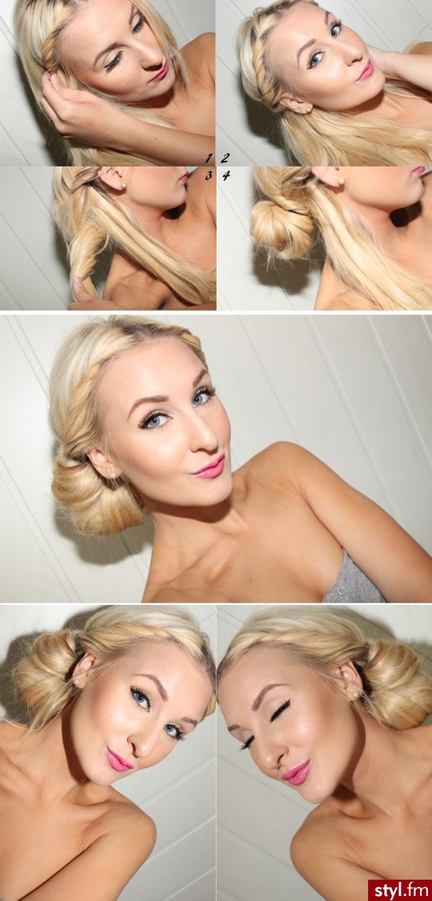 Blond Upięcie Proste Na co dzień Długie Fryzury