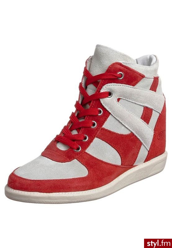 Shoot Botki na koturnie czerwony - Botki Buty Moda