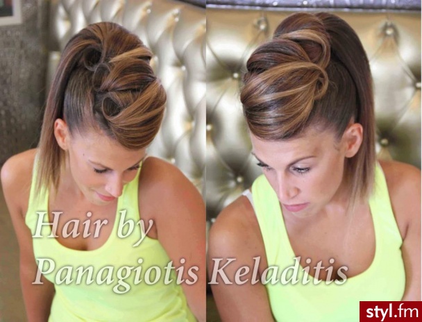 Brązowe Upięcie Proste Na co dzień Długie Fryzury