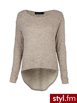 River Island Grey Knit Dip Hem Top - Swetry Ciuchy Moda