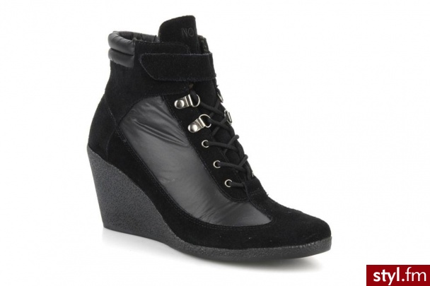 No Name Półbuty i botki Choko fur jogger (Czarny) - Botki Buty Moda