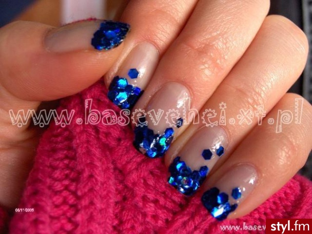 holo french - Paznokcie