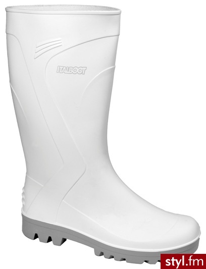 Issa Kalosze Pvc Białe Hercules - Kalosze Buty Moda