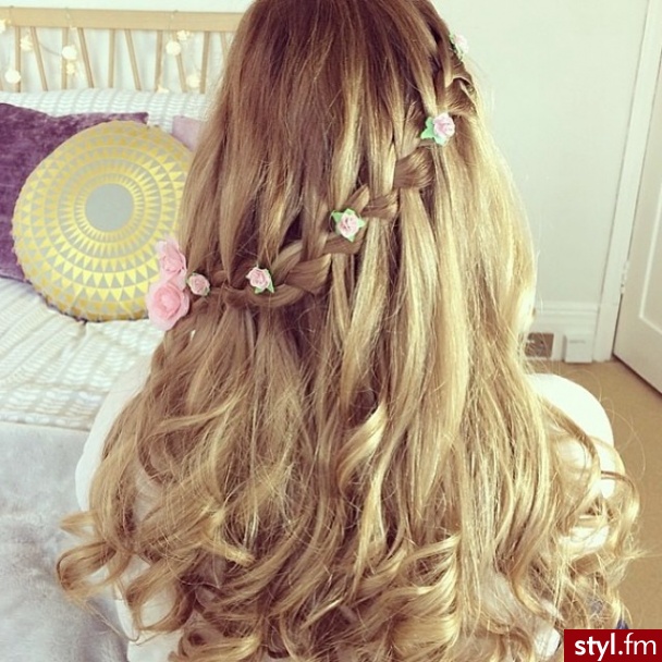 Blond Warkocze Kręcone Na co dzień Długie Fryzury