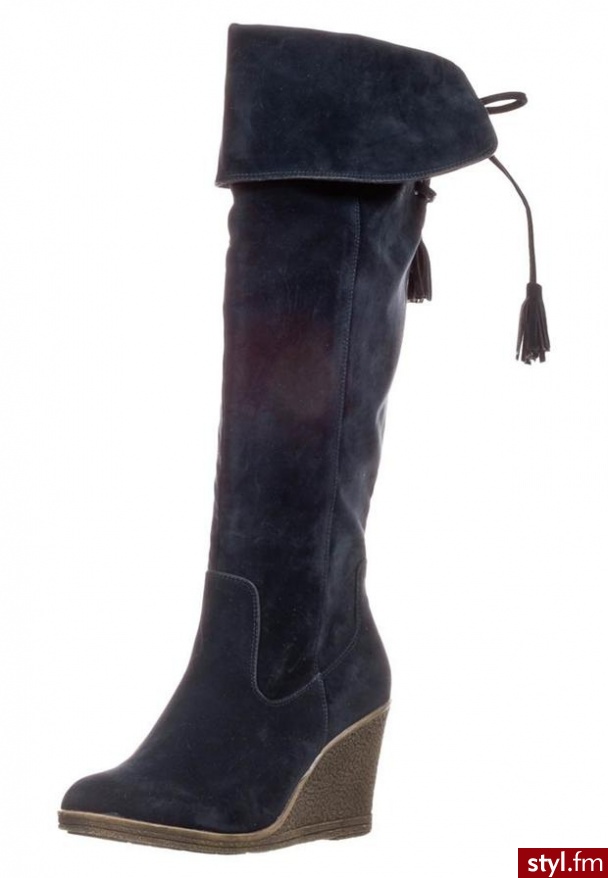 Anna Field Kozaki niebieski - Kozaki Buty Moda
