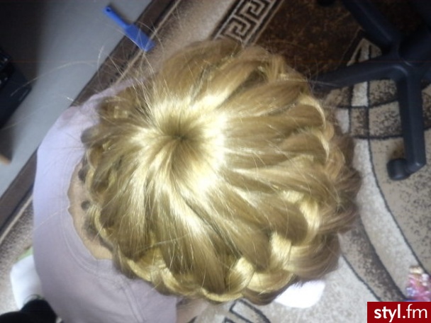 Blond Warkocze Proste Wieczorowe Długie Fryzury