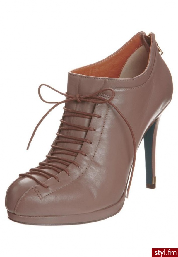 Patrizia Pepe Scarpa Botki Na Obcasie Beżowy (2V4007/A483/) BEŻOWY BOTKI - Botki Buty Moda
