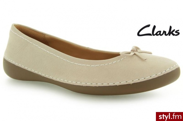CLARKS Fashion Icon Nude Leather - Balerinki Buty Moda
