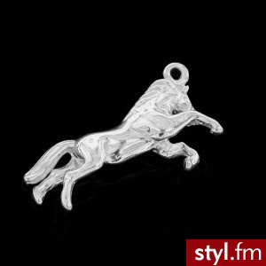 Charms koń srebro rodowane - Wisiorki Biżuteria Moda