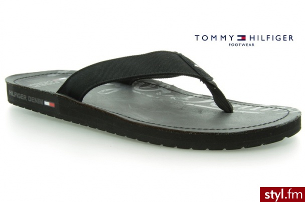 Tommy Hilfiger JAPONKI EDWIN 3 BLACK - Klapki Buty Moda