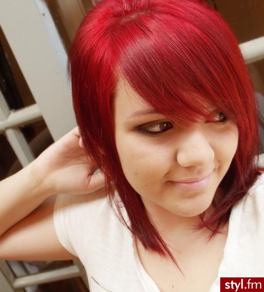 Kolorowe Rozpuszczone Proste z grzywką Na co dzień Krótkie Fryzury