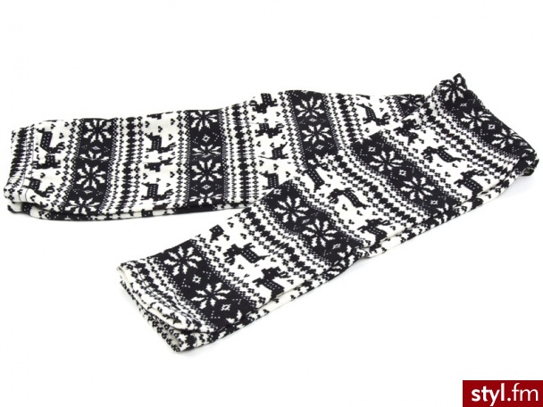 LEGGINSY GETRY NORDIC WHITE Czarny - Leginsy Spodnie Moda