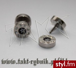 Kolczyki FAKE PLUGS pentagram 58B9-789E1 - Modyfikacje ciała