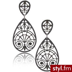 Double Drop Black Earrings - LK Designs - Polyvore. Pobrano ze strony: http://www.polyvore.com/double_drop_black_earrings/thing?id=15671632 - Pozostałe Dodatki Moda