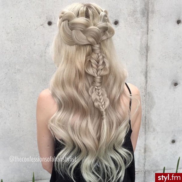 Blond Warkocze Kręcone Na co dzień Długie Fryzury