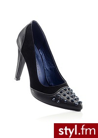 Bonprix Czółenka czarno-ciemnoniebieski 943346_22189 - Czółenka Buty Moda