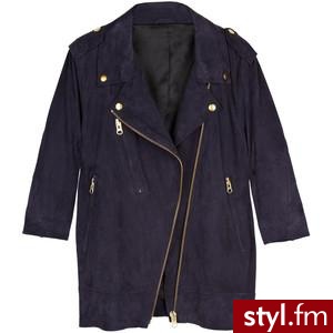 Acne Navy Blue Smith Suede Jacket - Polyvore. Pobrano ze strony: http://www.polyvore.com/acne_navy_blue_smith_suede/thing?id=31950572 - Misz-masz