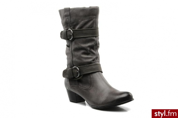 Jana PÓŁBUTY I BOTKI HETTEN BY (SZARY) (Szary) - Botki Buty Moda