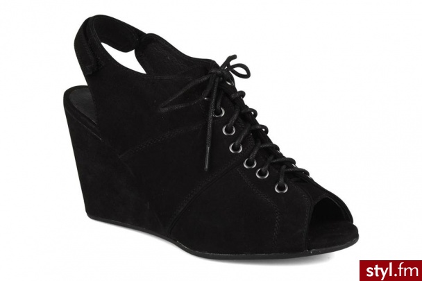 No Name Koturny Diva open toe (Czarny) - Koturny Buty Moda