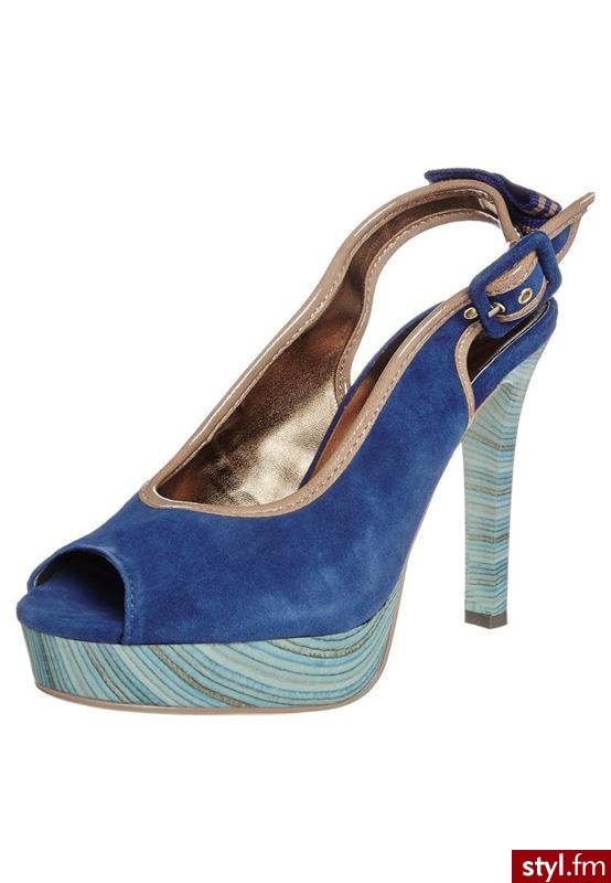Bruno Banani Szpilki Peep Toe niebieski - Szpilki Buty Moda