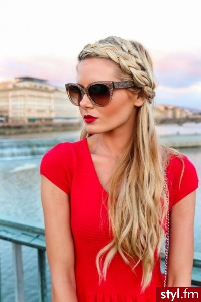 Blond Warkocze Proste Na co dzień Długie Fryzury