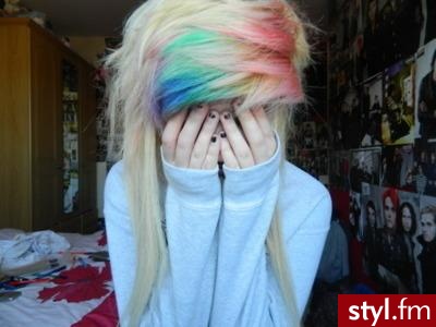 Blond EMO Alternatywne Średnie Fryzury