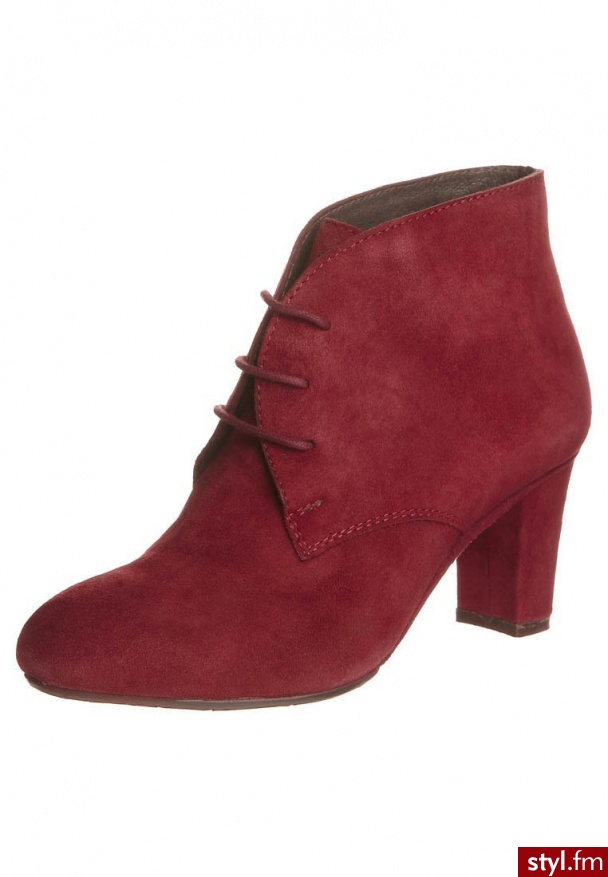 Belmondo Botki sznurowane czerwony - Botki Buty Moda