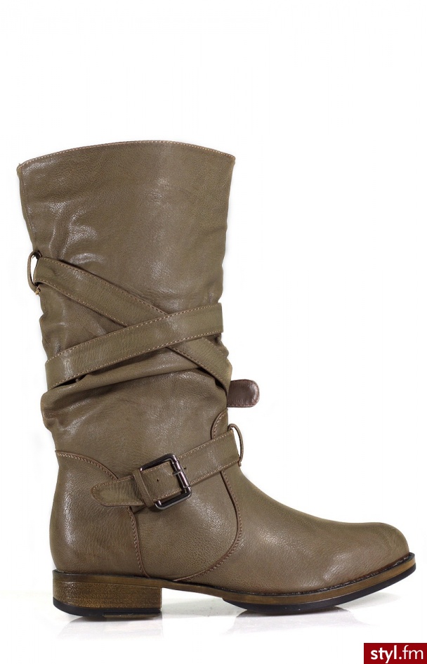 Timeless Kozaki 2.318402 szary beż - Kozaki Buty Moda