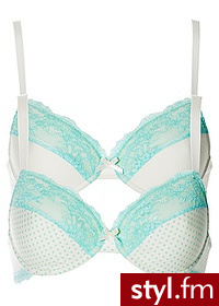 Bonprix Biustonosz usztywniany (2 szt.) kremowo-miętowy 976724_23894 - Biustonosze Bielizna Moda