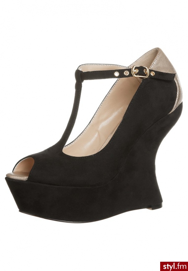 Even&Odd Szpilki Peep Toe czarny - Szpilki Buty Moda