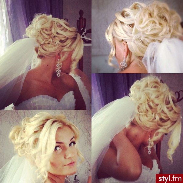 Blond Upięcie Kręcone Ślubne Długie Fryzury