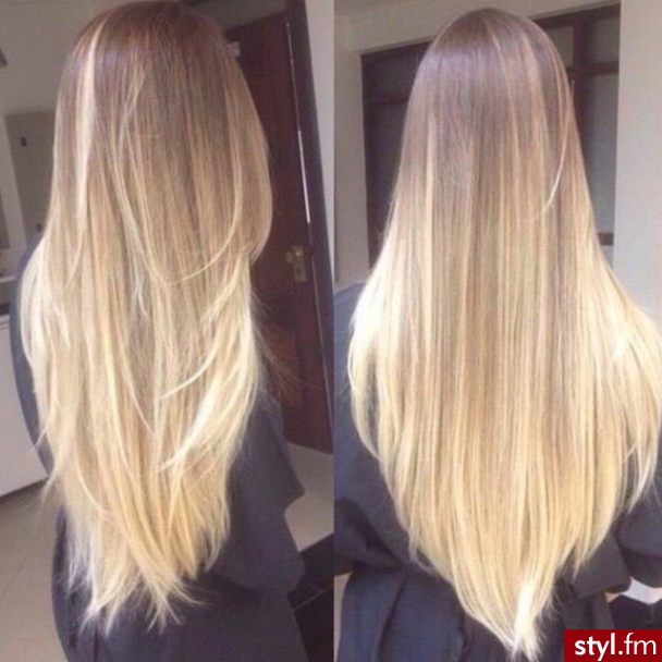 Blond Rozpuszczone Proste Na co dzień Długie Fryzury
