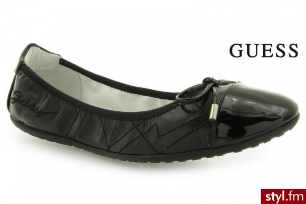 Guess FIANNA ACTIVE LADY LEATHER BLACK - Balerinki Buty Moda